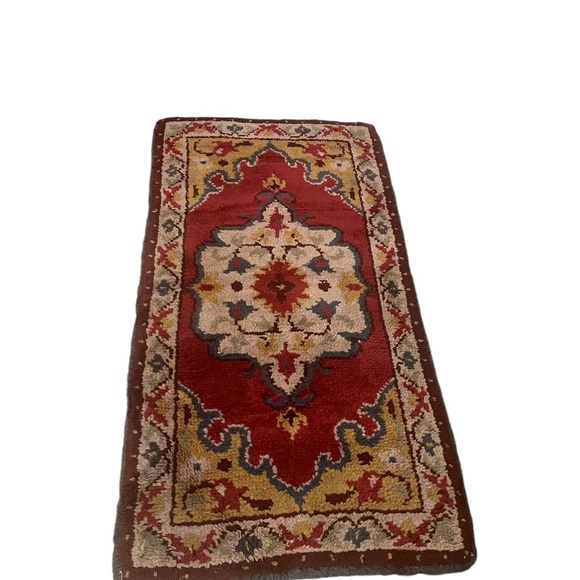 Vintage Handwoven Ethnic Botanical Wool Rug 30" Wide By 56" Long - Picture 2 of 7